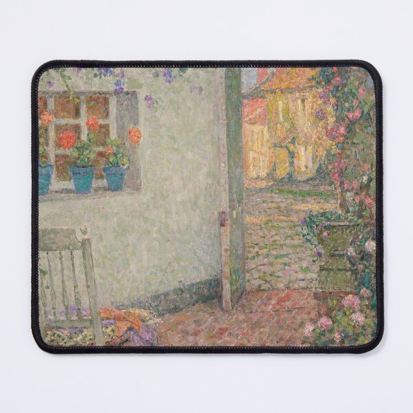 Aperçu de l'œuvre Le Seuil Fleuri par Henri Le Sidaner - Cottage Garden Impressionniste Courtyard Wall Art pour les amateurs de décor Cottagecore créée et vendue par RickE.