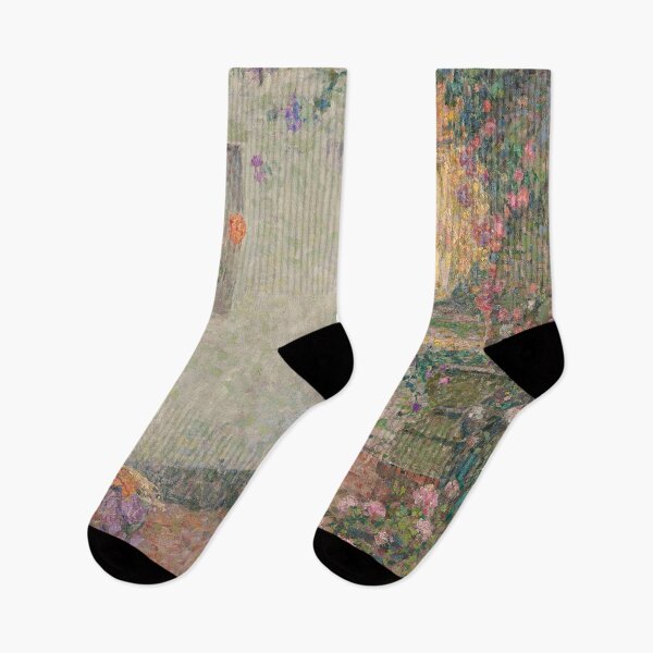 Item preview, Le Seuil Fleuri by Henri Le Sidaner - Cottage Garden Impressionist Courtyard Wall Art for Cottagecore Decor Lovers designed and sold by RickE.