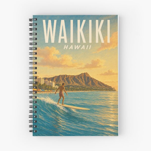 Item preview, Waikiki Hawaii Travel Souvenir - Vintage Illustration designed and sold by VisualArtsOasis.