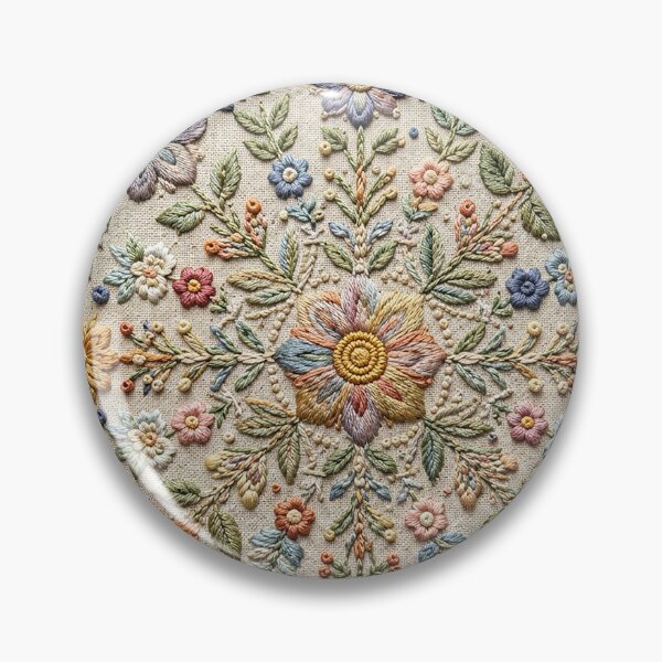 Item preview, Vintage Folk Art Embroidery Floral Pattern designed and sold by BrainCurves.