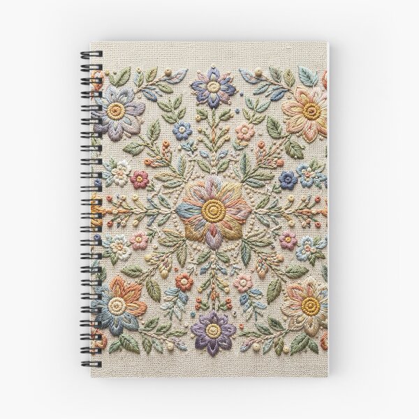 Item preview, Vintage Folk Art Embroidery Floral Pattern designed and sold by BrainCurves.