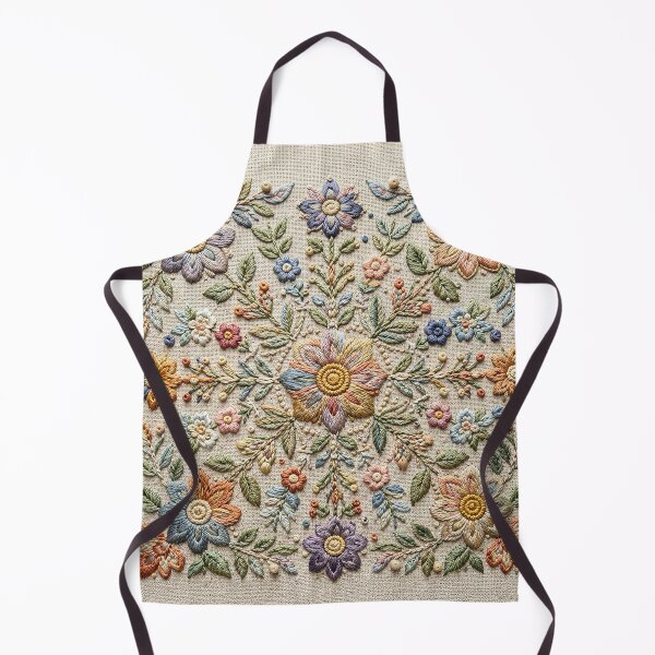 Item preview, Vintage Folk Art Embroidery Floral Pattern designed and sold by BrainCurves.