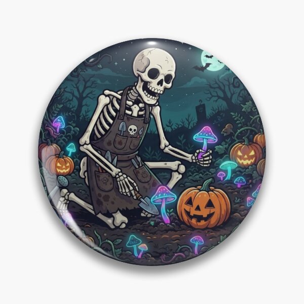 Item preview, Skeleton Pumpkin Farmer | Haunted Halloween Garden | Spooky Mushroom Harvest designed and sold by MrDev.
