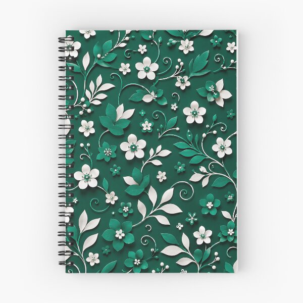 Item preview, Paper Cut Floral Pattern — Emerald Green White Botanical Art designed and sold by Aureva Arts Shop.
