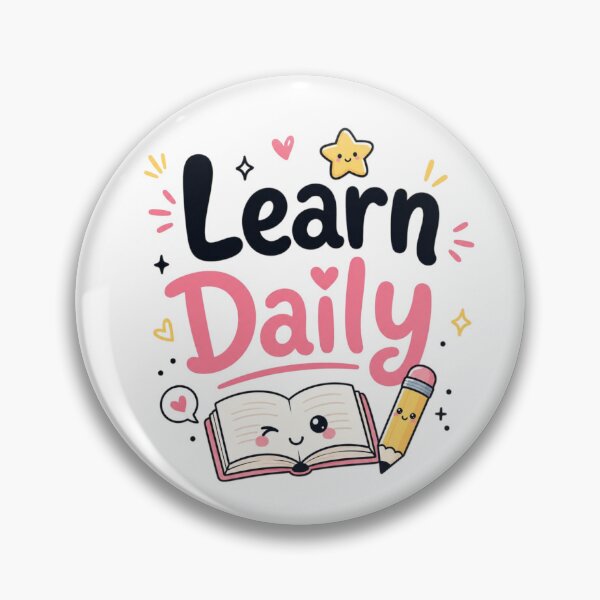Item preview, Learn Daily Cute Kawaii Study Quote | Motivational Book & Pencil Aesthetic Sticker designed and sold by Sanika arts .