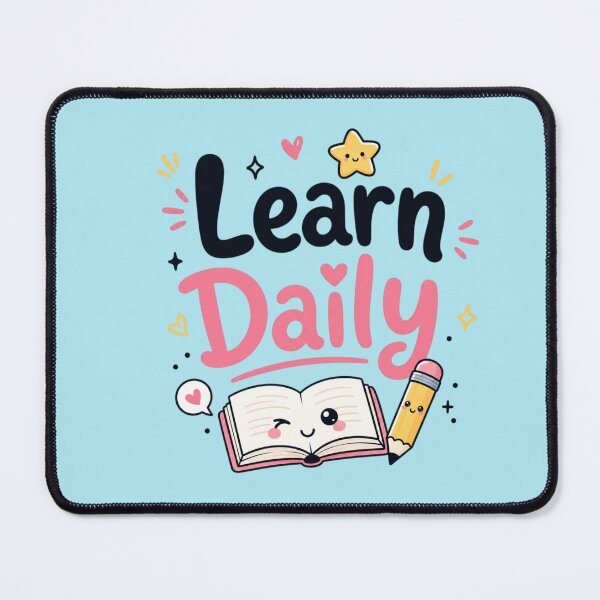 Item preview, Learn Daily Cute Kawaii Study Quote | Motivational Book & Pencil Aesthetic Sticker designed and sold by Sanika arts .