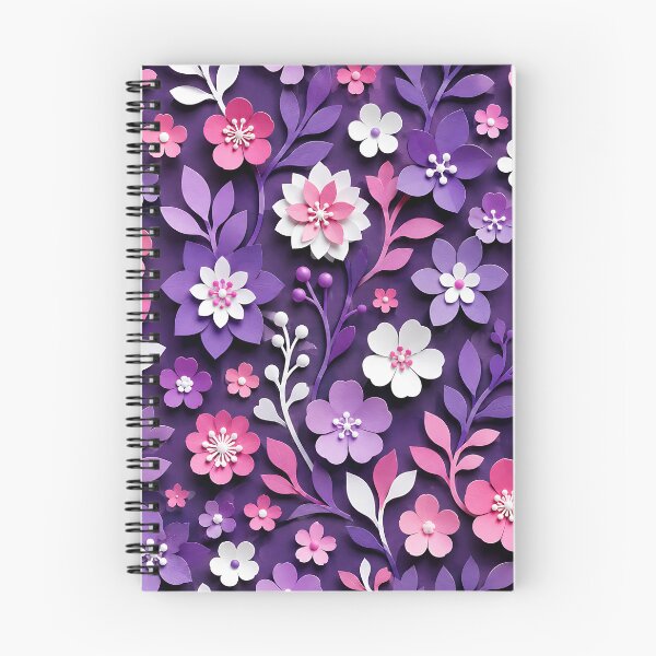 Item preview, Paper Cut Floral Pattern — Purple Pink Botanical Wall Art designed and sold by Aureva Arts Shop.