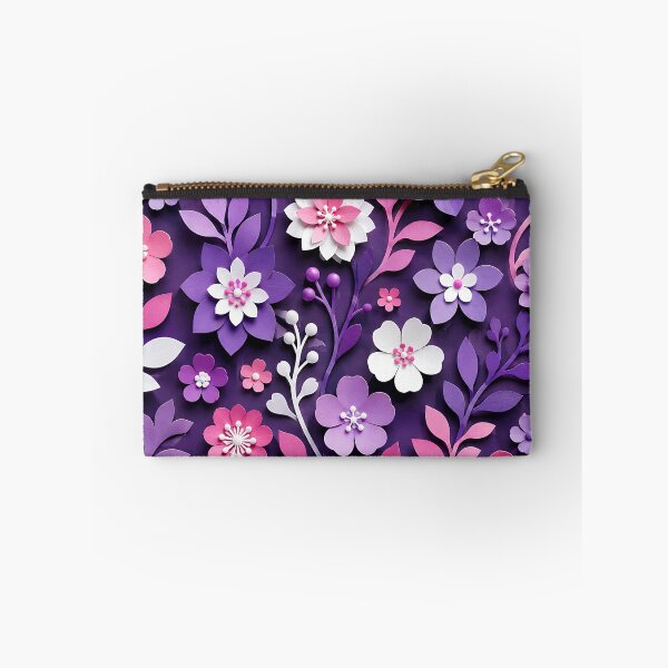 Item preview, Paper Cut Floral Pattern — Purple Pink Botanical Wall Art designed and sold by Aureva Arts Shop.