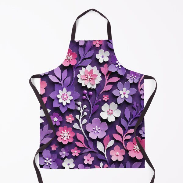 Item preview, Paper Cut Floral Pattern — Purple Pink Botanical Wall Art designed and sold by Aureva Arts Shop.