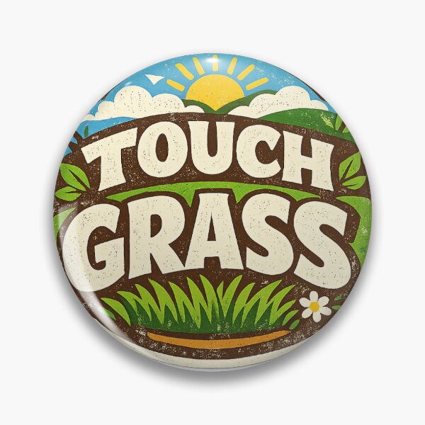 Item preview, Touch Grass Sticker designed and sold by RedRubyBubble.