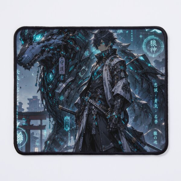 Item preview, Cyber Guardian & Mechanical Wolf | Original Sci-Fi Anime Warrior Art designed and sold by Sticleg.