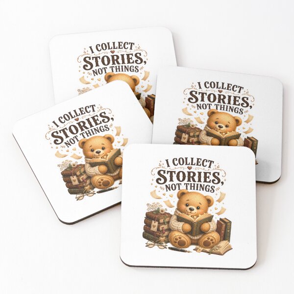 Item preview, I Collect Stories Not Things Teddy Bear Book Lover Sticker designed and sold by DreamTags Studio.