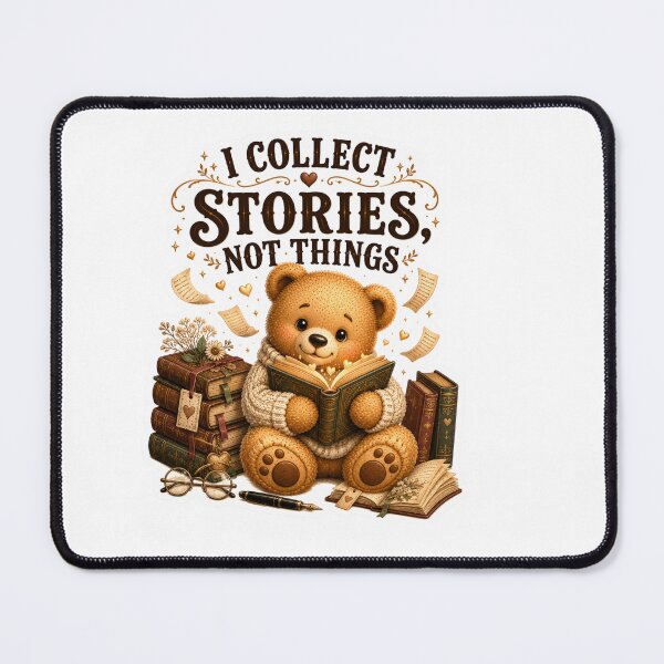 Item preview, I Collect Stories Not Things Teddy Bear Book Lover Sticker designed and sold by DreamTags Studio.