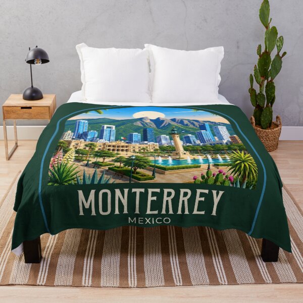 Item preview, Monterrey Vintage Travel Illustration designed and sold by HomeLivingCo.