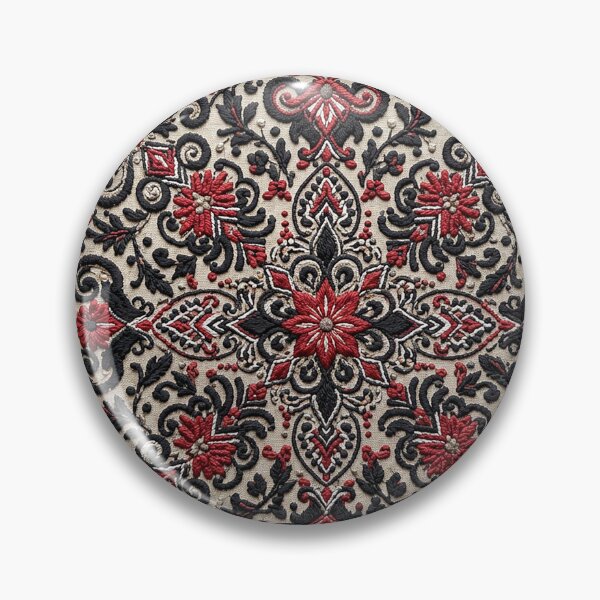 Item preview, Traditional Slavic Black and Red Folk Embroidery designed and sold by BrainCurves.