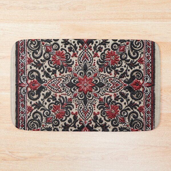 Item preview, Traditional Slavic Black and Red Folk Embroidery designed and sold by BrainCurves.
