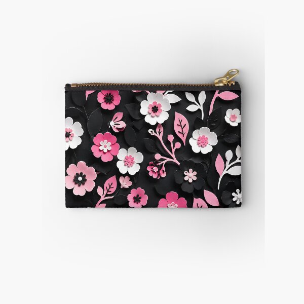Item preview, Paper Cut Floral Pattern — Pink Black White Botanical Art designed and sold by Aureva Arts Shop.