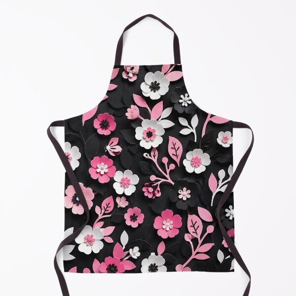 Item preview, Paper Cut Floral Pattern — Pink Black White Botanical Art designed and sold by Aureva Arts Shop.