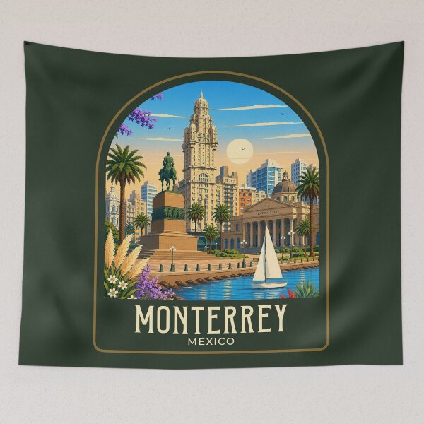Item preview, Ilustración de viaje vintage de Montevideo designed and sold by HomeLivingCo.