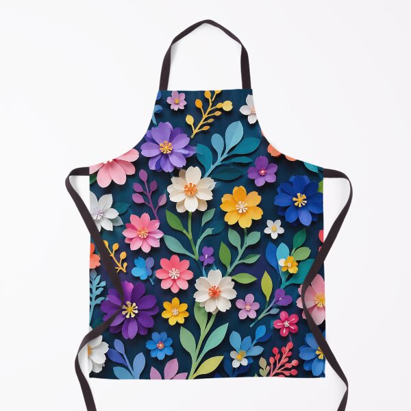 Item preview, Paper Cut Floral Pattern — Colorful Botanical Art Navy Blue designed and sold by Aureva Arts Shop.