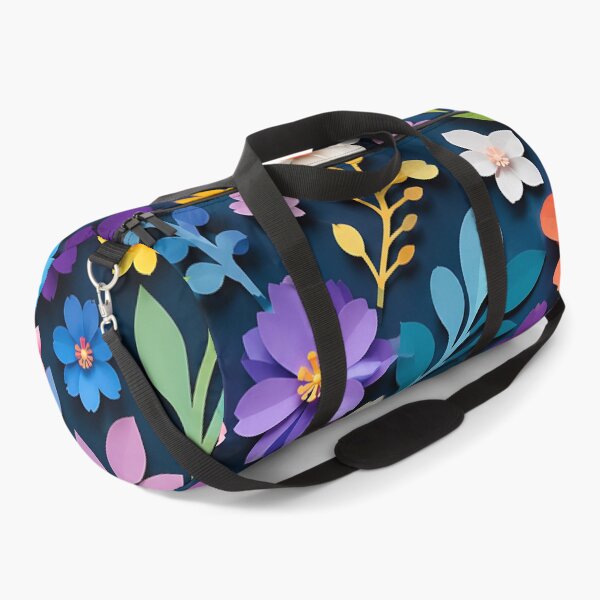 Item preview, Paper Cut Floral Pattern — Colorful Botanical Art Navy Blue designed and sold by Aureva Arts Shop.