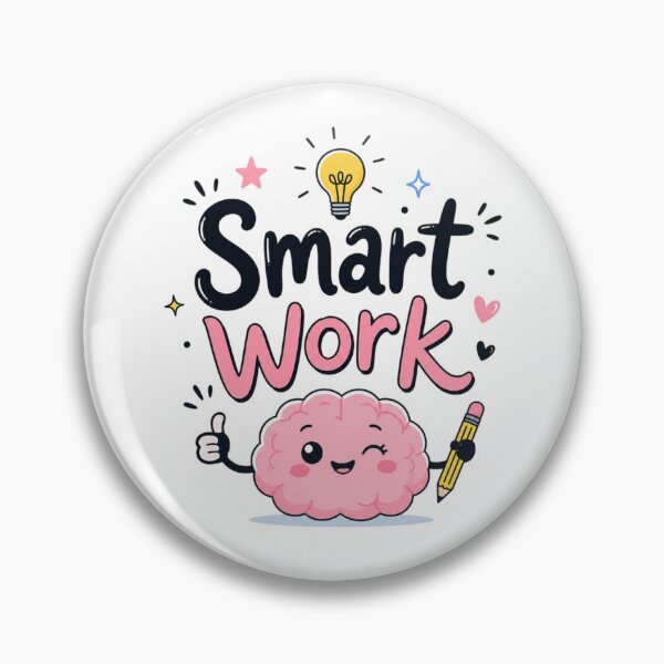 Item preview, Smart Work Cute Kawaii Brain Motivational Quote Sticker | Study Motivation | Student & Productivity Gift designed and sold by Sanika arts .