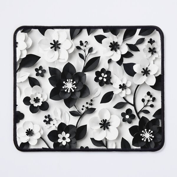 Item preview, Paper Cut Floral Pattern — Black White Botanical Wall Art designed and sold by Aureva Arts Shop.