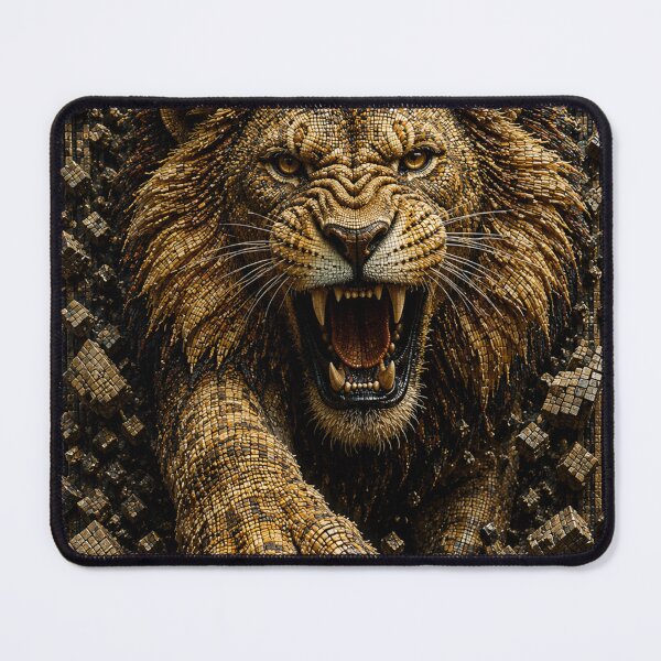 Item preview, Roaring lion in spectacular 3D micro mosaic designed and sold by JcAbstractArt.