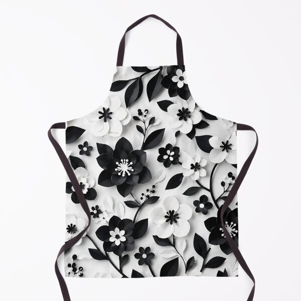 Item preview, Paper Cut Floral Pattern — Black White Botanical Wall Art designed and sold by Aureva Arts Shop.