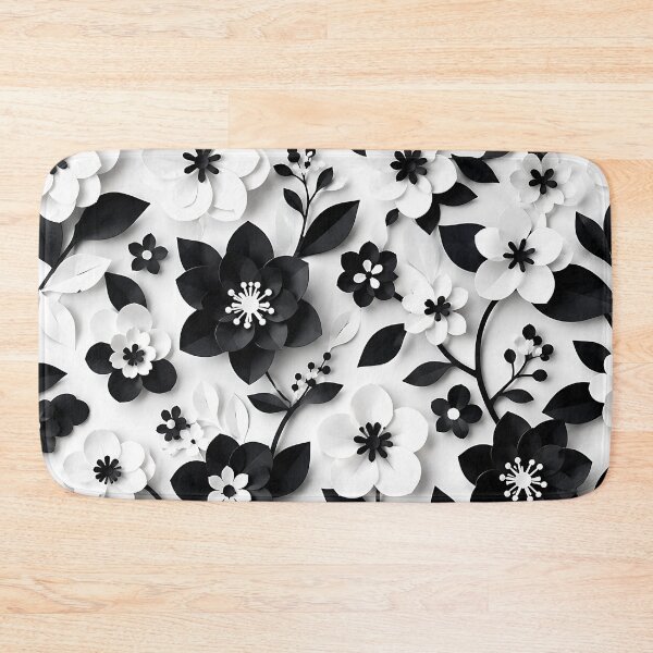 Item preview, Paper Cut Floral Pattern — Black White Botanical Wall Art designed and sold by Aureva Arts Shop.