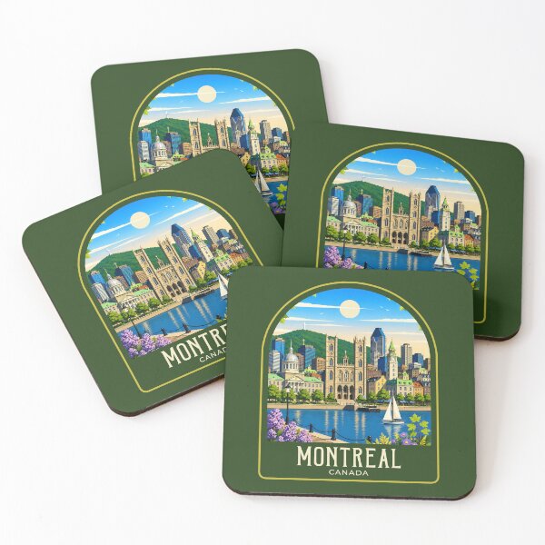 Item preview, Montreal Vintage Travel Illustration designed and sold by HomeLivingCo.