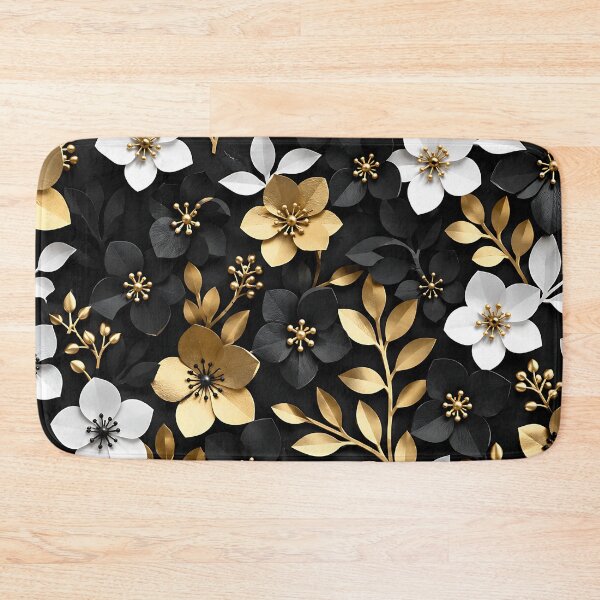 Item preview, Luxury Floral Pattern — Black Gold White Botanical Art designed and sold by Aureva Arts Shop.