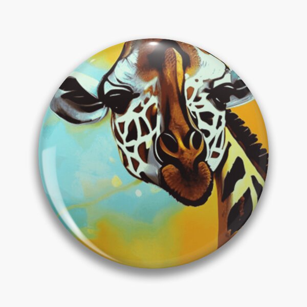 Item preview, Vibrant Oil Painted Giraffe Portrait designed and sold by HueStudioCo.