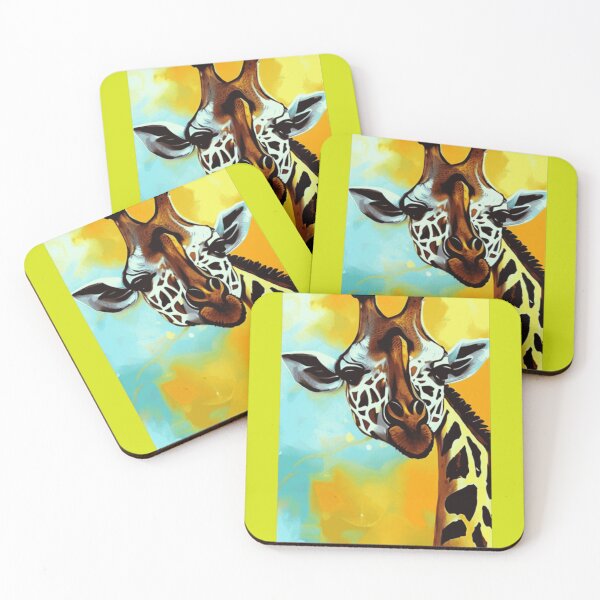 Item preview, Vibrant Oil Painted Giraffe Portrait designed and sold by HueStudioCo.