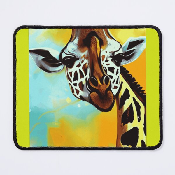 Item preview, Vibrant Oil Painted Giraffe Portrait designed and sold by HueStudioCo.