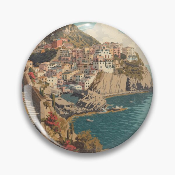 Item preview, Vintage Positano Italy Amalfi Coast Mid Century Poster designed and sold by KaBaRen.