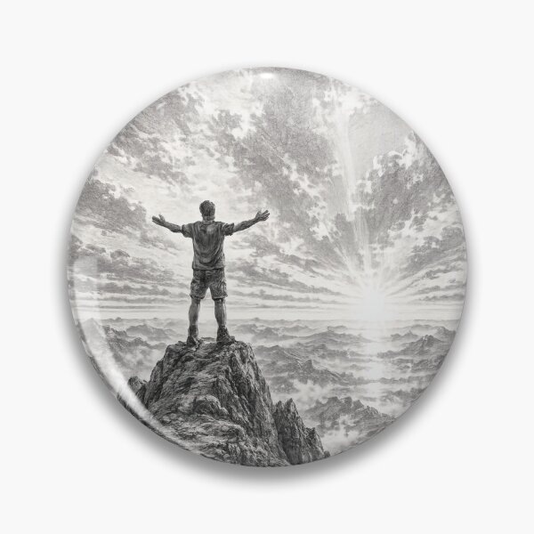 Item preview, Mountain Summit Pencil Sketch – Rise Above Yourself Inspiration designed and sold by CMA Design Studio.
