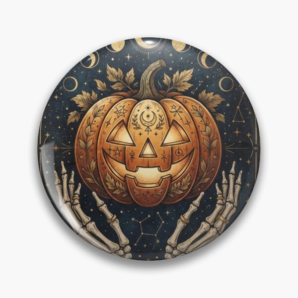 Item preview, The Pumpkin XVII Tarot Card | Vintage Halloween Jack-o'-Lantern | Gothic Occult Art designed and sold by MrDev.