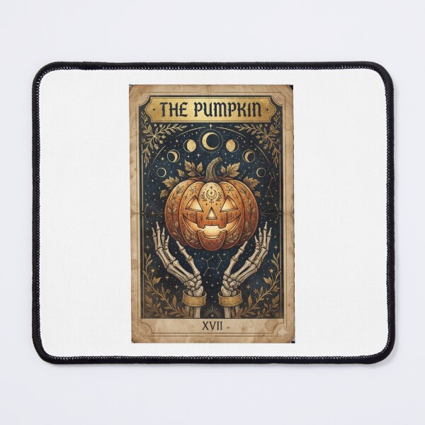 Item preview, The Pumpkin XVII Tarot Card | Vintage Halloween Jack-o'-Lantern | Gothic Occult Art designed and sold by MrDev.