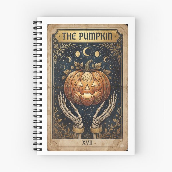 Item preview, The Pumpkin XVII Tarot Card | Vintage Halloween Jack-o'-Lantern | Gothic Occult Art designed and sold by MrDev.