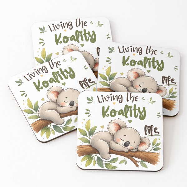 Item preview, Living the Koality Life | Cute Sleeping Koala Cartoon Sticker | Kawaii Australian Animal Gift designed and sold by CRAZZYDOODLES.