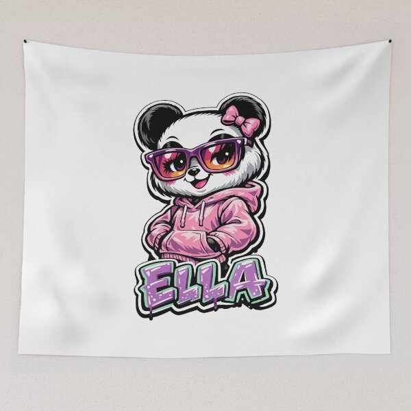 Artikelvorschau, Ella – Niedliches Panda-Namensmaskottchen entworfen und verkauft von AlexLineArt.
