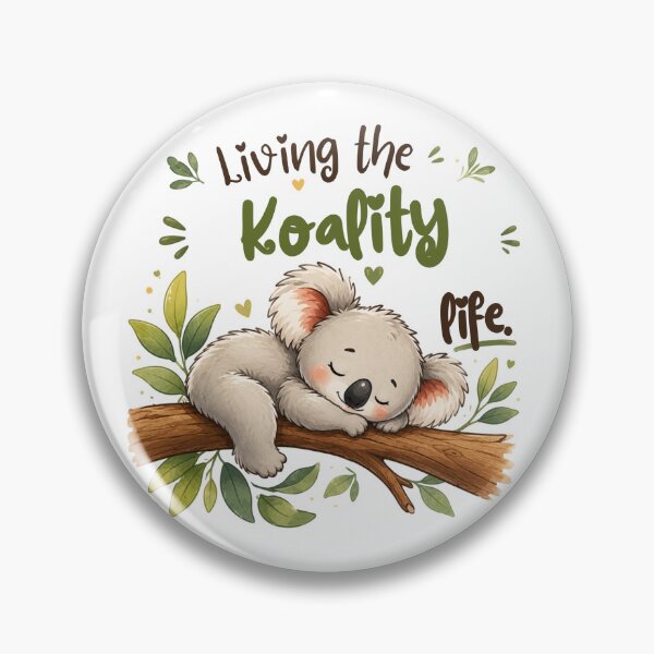 Item preview, Living the Koality Life | Cute Sleeping Koala Cartoon Sticker | Kawaii Australian Animal Gift designed and sold by CRAZZYDOODLES.