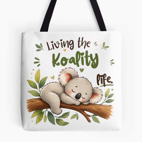 Item preview, Living the Koality Life | Cute Sleeping Koala Cartoon Sticker | Kawaii Australian Animal Gift designed and sold by CRAZZYDOODLES.