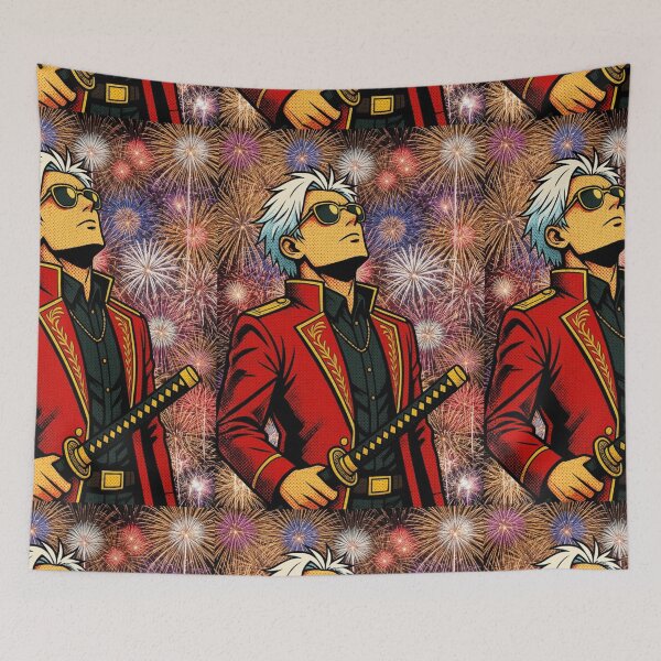 Item preview, Samurai watching fireworks  designed and sold by PurePurpose.