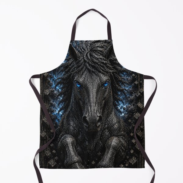 Item preview, Black stallion with blue eyes in 3D micro mosaic designed and sold by JcAbstractArt.