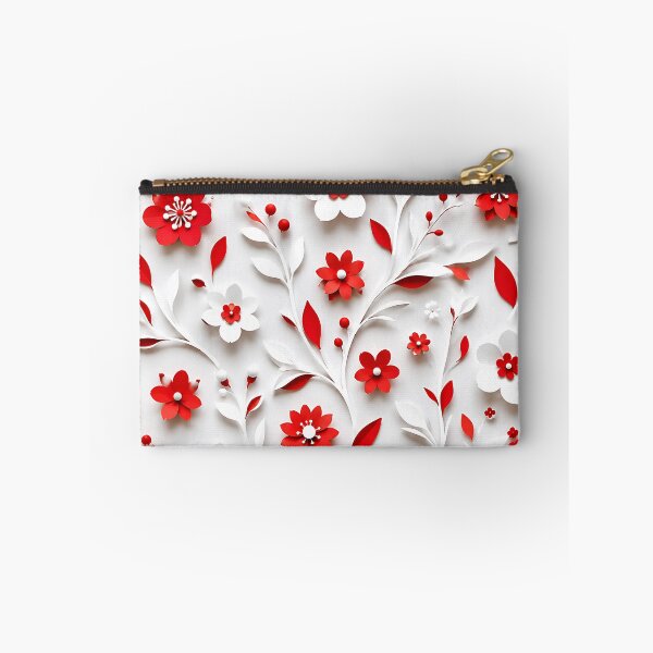 Item preview, Paper Cut Floral Pattern — Red and White Botanical Art designed and sold by Aureva Arts Shop.