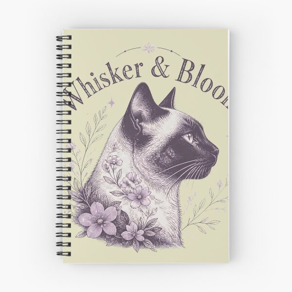 Item preview, Whimsical Siamese Cat Floral Engraving Art designed and sold by Retro Rascals Co..