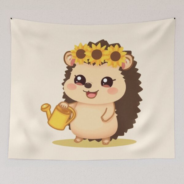 Item preview, Cute Sunflower Hedgehog Kawaii Sticker | Adorable Garden Animal Gift designed and sold by Stylestickers55.