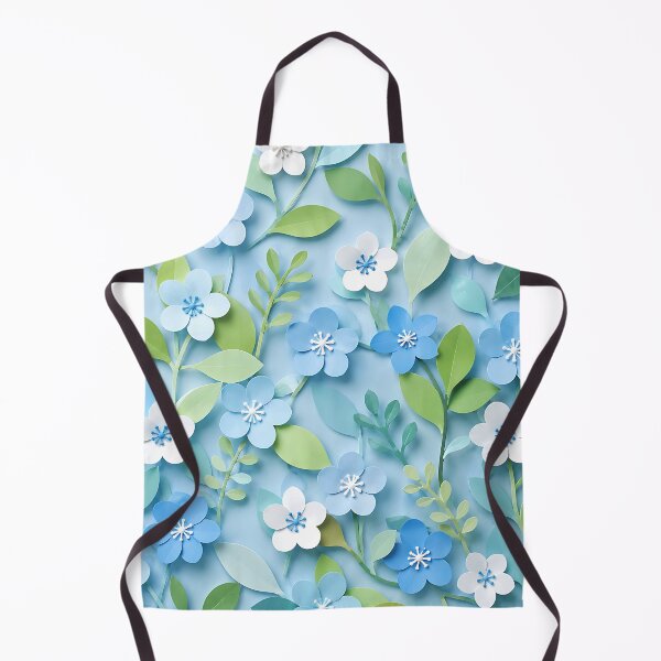 Item preview, Paper Cut Floral Pattern — Blue Green White Botanical Art designed and sold by Aureva Arts Shop.